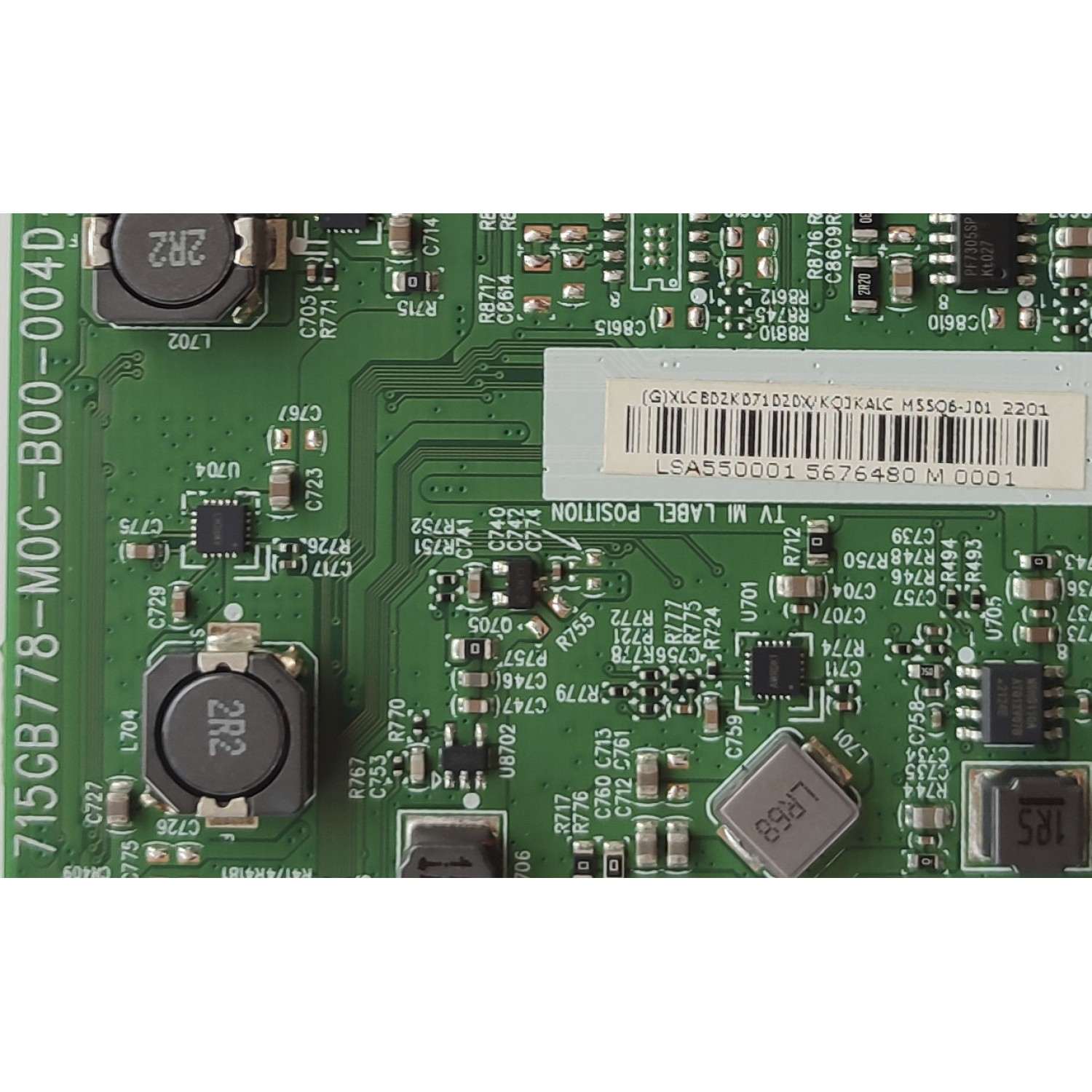 MAIN PARA TV VIZIO / NUMERO DE PARTE XLCB02K071 / 715GB778-M0C-B00-004D / (G)XLCB02K071020X / PANEL TPT550WR-D126.L REV:S21H / DISPLAY ST5461D12-6 VER.2.1 / MODELO M55Q6-J01	 - Imagen 2